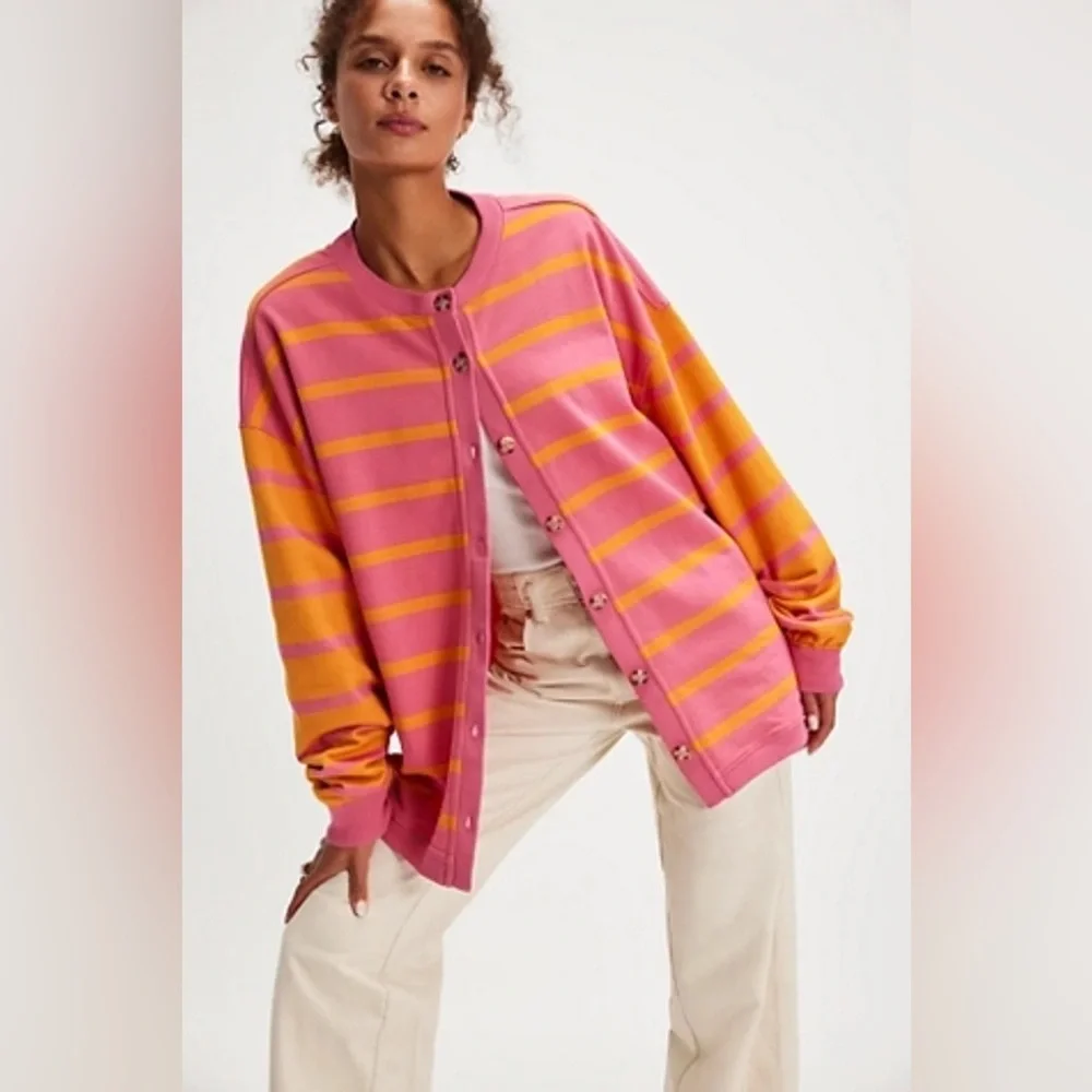 Free people Classic Striped Cardigan